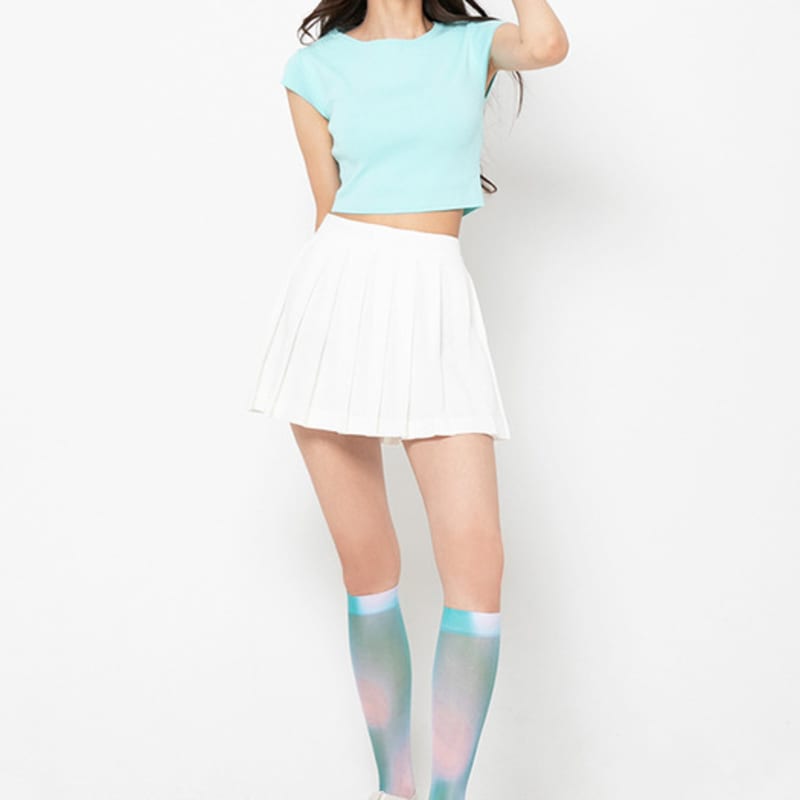 Романтичные тигровые мятные гольфы до колена