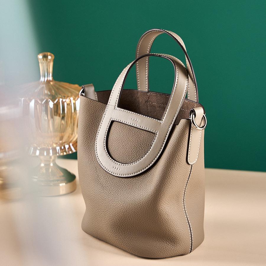 Сумка из коровьей кожи Новая Универсальная Портативная Сумка-корзина для овощей Натуральная кожа Женская сумка Наплечная Сумка-мессенджер