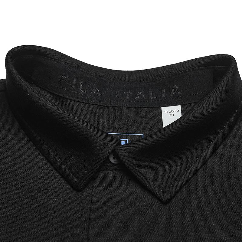 Fila Синяя однотонная вязаная футболка-поло с коротким рукавом Мужские топы F11M622112F-BK