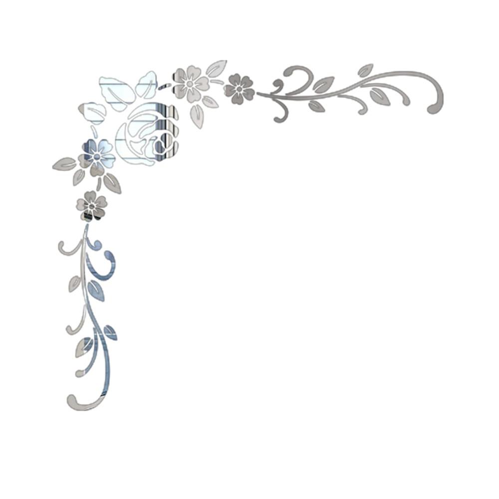 Настенная наклейка для коридора, фон для гостиной, 3D зеркало, акриловая наклейка с цветком