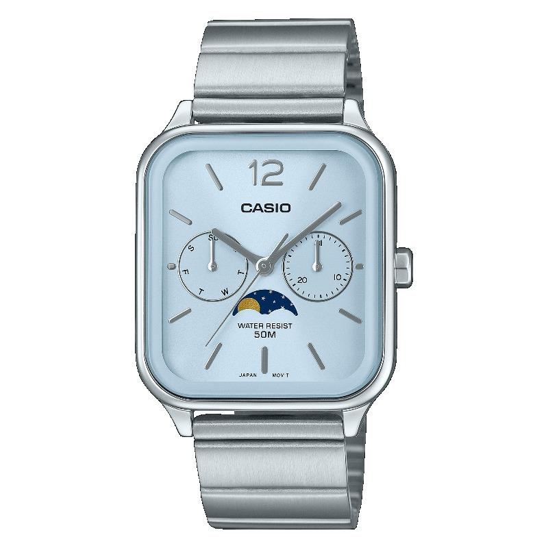 Casio Мужские аналоговые кварцевые часы из нержавеющей стали MTP-M305D-2AV, водозащита 50 м