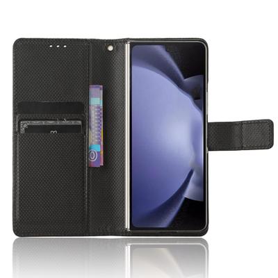 Чехол для Samsung Galaxy Z Fold6 5G с держателем для карандаша, кошелек-чехол для телефона из ПУ кожи с ромбовидной текстурой