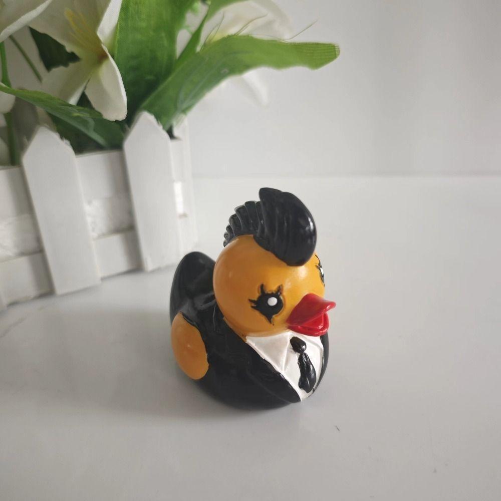 Duck Ornament Death Rock Duck Statue Mysterious Goth Duck Statue Cute Duck Figurines  Home Decor