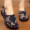 Женская обувь на плоской подошве с винтажным принтом, традиционные китайские слипоны с вышивкой, парусиновая повседневная обувь, женская обувь