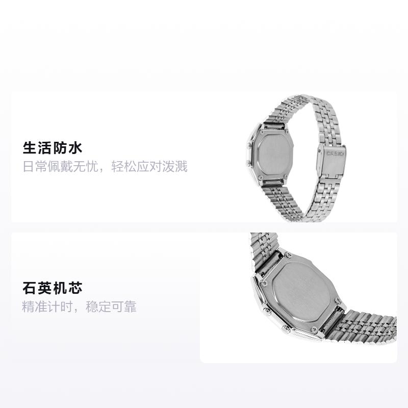 Casio Стандартная серия, маленькие серебристые часы, ретро ЖК-дисплей для бизнеса, кварцевый механизм, ремешок из нержавеющей стали, японский и корейский LA680WA-1B-INTERNATIONAL