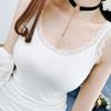 Майка размера плюс, топ на бретельках с кружевным ремешком, белый, черный жилет для сна, укороченный топ без косточек, сексуальный топ, тонкий корсет, майка, майки