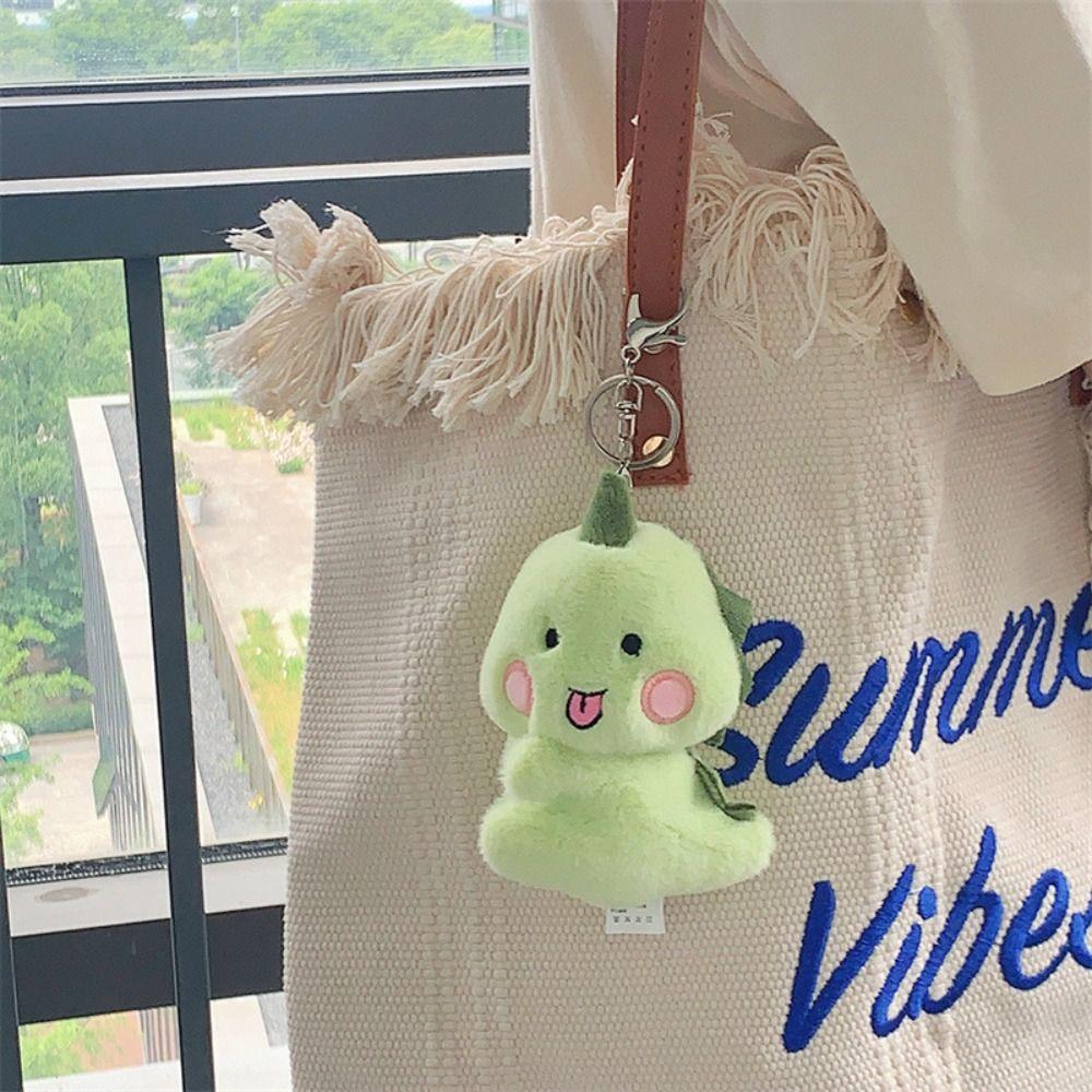 Cartoon Dinosaur Doll Keychain Funny Dinosaur Plush Keyring Dinosaur Doll Pendant  Children Toys