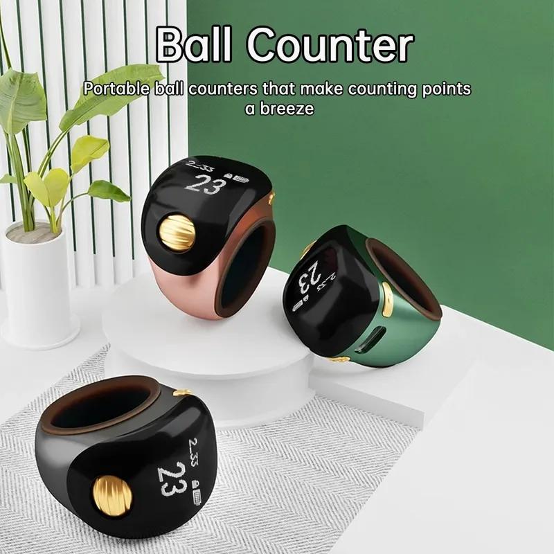 Portable Ring Type Ball Digital Finger Counter Type-C Rechargeable Adjustable OLED Screen Display Mini Tally Counter for Muslims Zikr Prayer