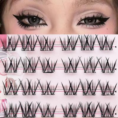 Неклеящиеся накладные ресницы Big Eye product Натуральные трехмерные тонкие длинные густые завитки ленивые трехступенчатые завитки накладные ресницы с ощущением матери