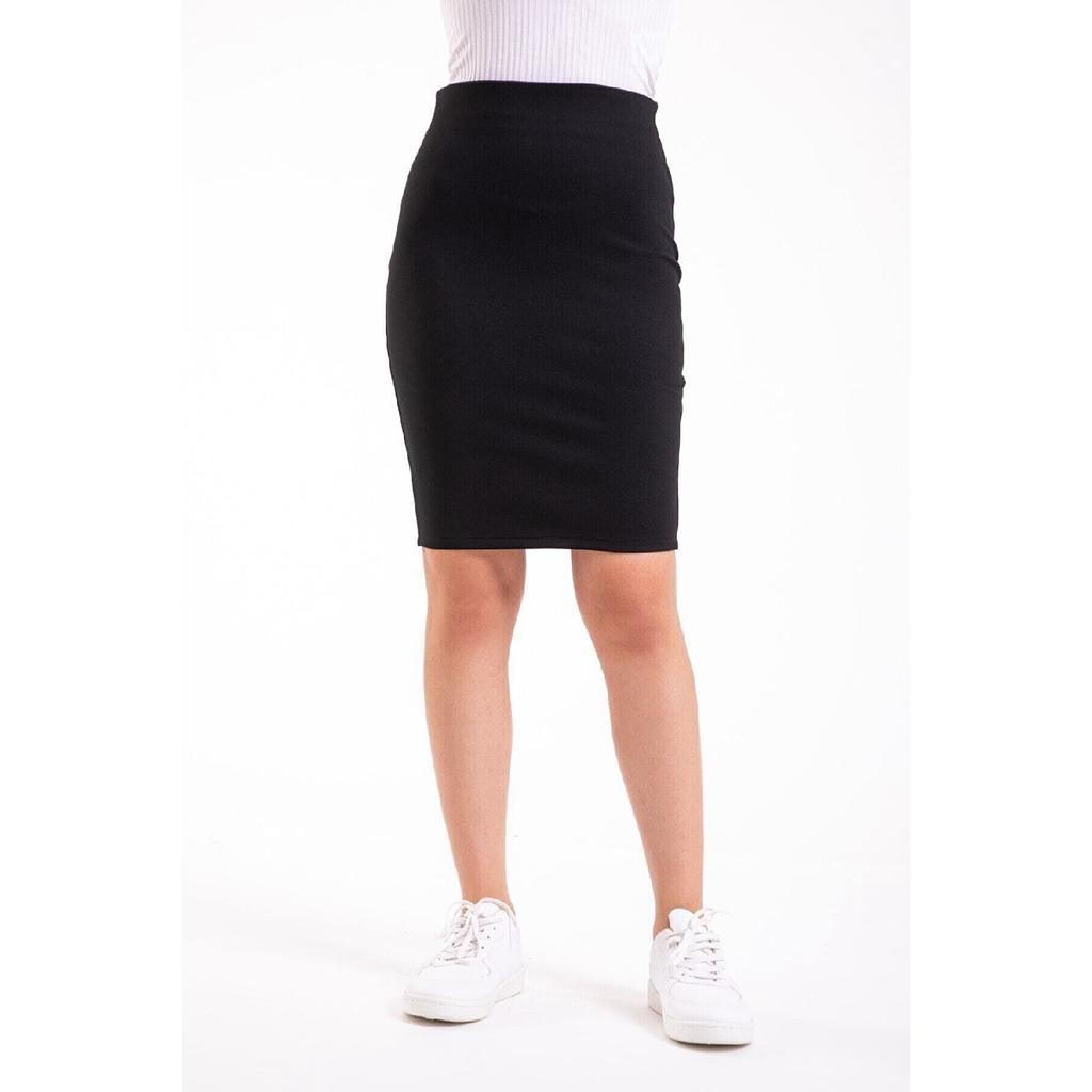 Женская черная юбка-карандаш миди