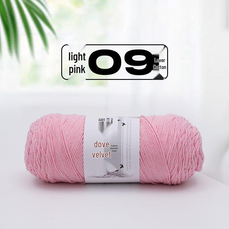 Dove Velvet 4-Strand Milk Cotton Yarn for Crochet Blankets
