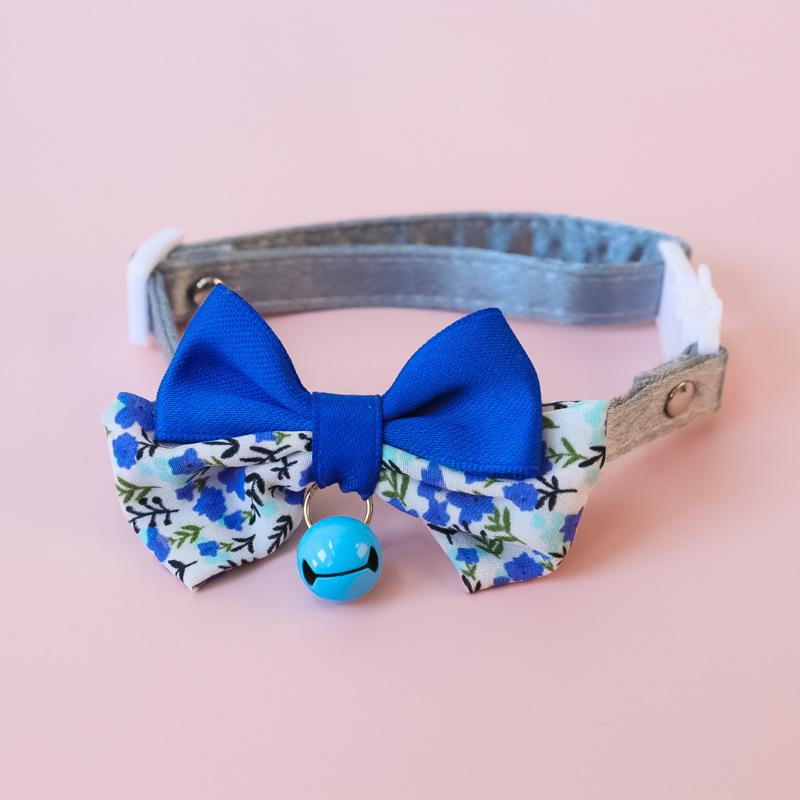 Классический ошейник с бантом для домашних животных, ошейник для кошек и собак, ошейник с колокольчиком-макароном, пряжка безопасности, градиентный цветочный бант, регулируемый узел, ошейники для кошек для котят и щенков