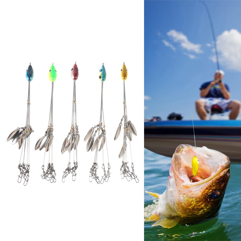 5 шт. рыболовные снасти приманки нержавеющая сталь нержавеющая высокая гибкость зонтик рыболовный комплект снасти для Bas