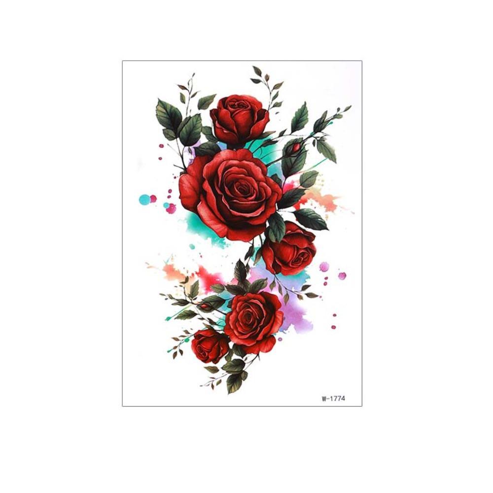 Waterproof Flower Temporary Tattoo Stickers Leopard Lion Snake Floral Fake Tattoos Girl