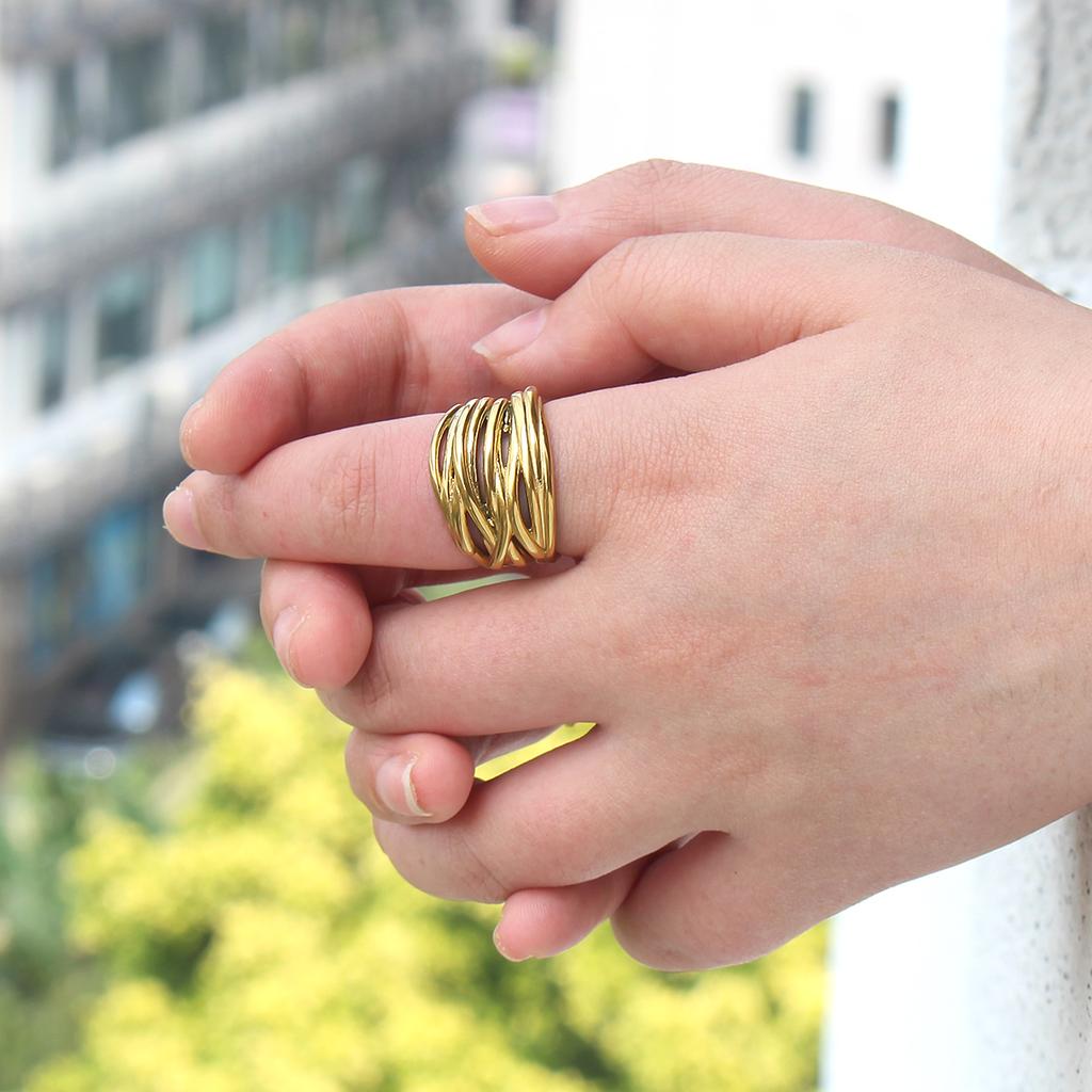 Модные украшения из нержавеющей стали с покрытием 18K золотом, металлические, геометрические, широкие, неправильной формы, плетеные, обертывающие, замкнутые кольца для женщин
