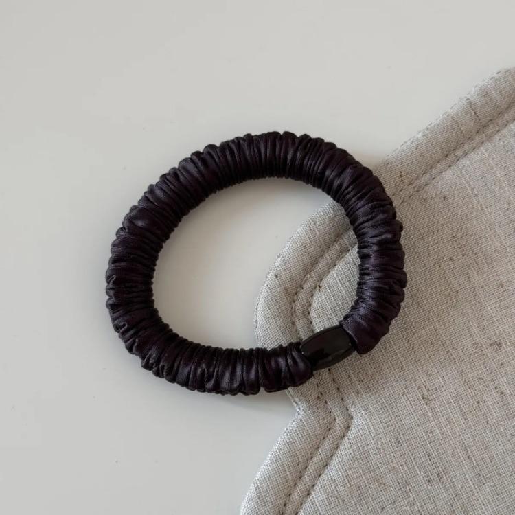 Корейская базовая простая эластичная резинка для волос из ледяного шелка в виде толстой кишки, однотонная, головной убор, аксессуары для волос для девочек и женщин