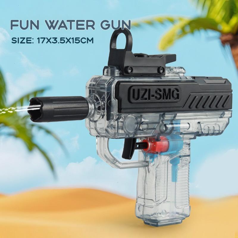 Летний водяной пистолет UZI, неэлектрический, высокое давление, полностью автоматический, для игры на пляже, для детей и взрослых, подарок на день рождения