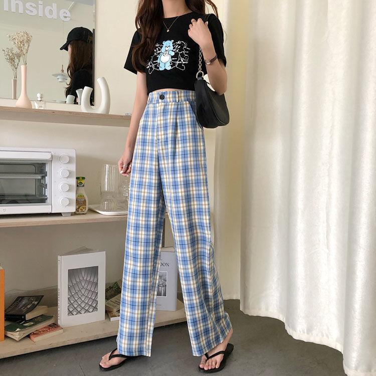 Женские Широкие брюки в клетку, размер: M-XL, цвета в ассортименте