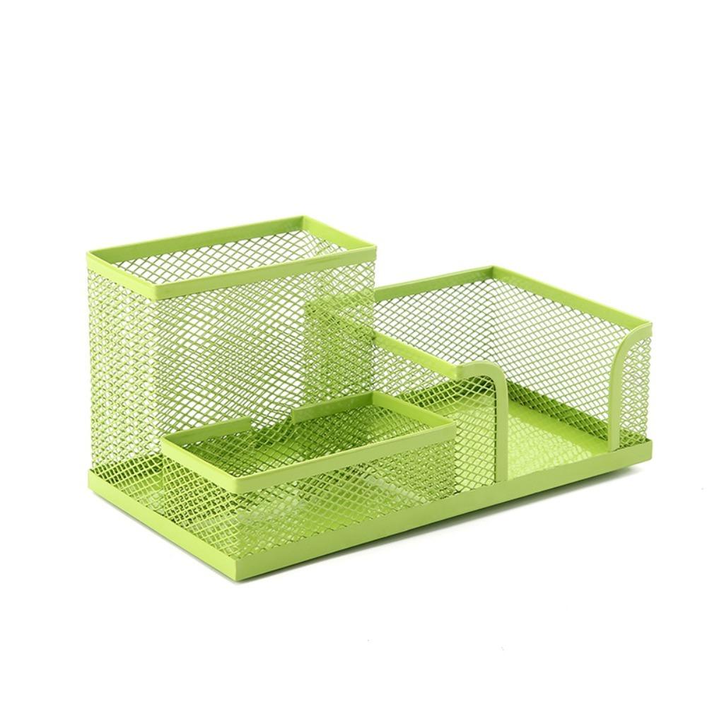 For Pencil Office Desk Top 3/4 Grids Table Organiser Storage Box File Storage Rack Metal Pen Holder Black Mesh Pen Holder