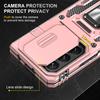 Armor Series For Samsung Galaxy Z Fold6 5G Kickstand Case Slide Lens Cover PC+TPU Phone Shell