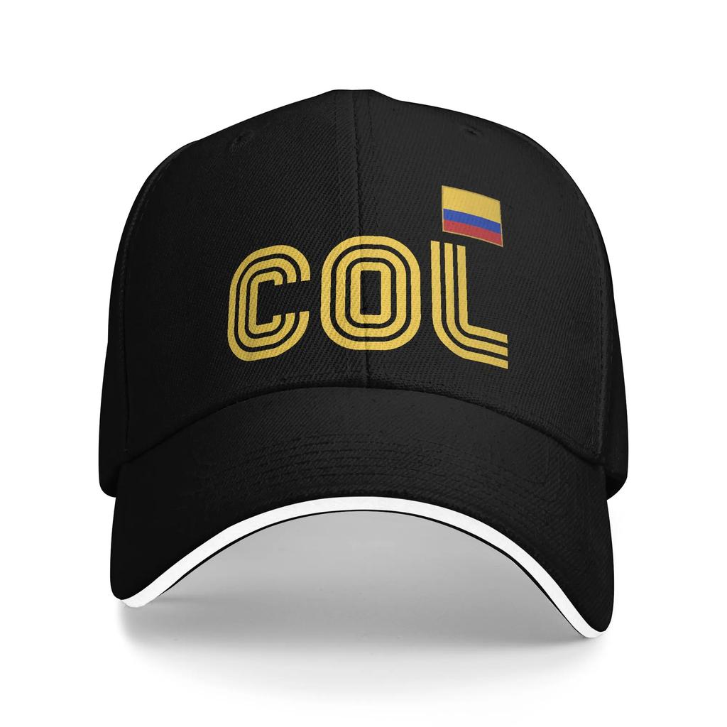 Vintage Colombia Flag Golf Cap Unisex Headwear Outdoor Travel Adjustable Fit Sun Caps