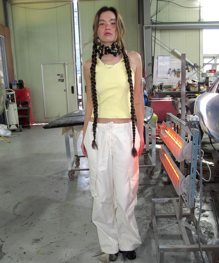 CENTAUR.KR Lace-Up Cargo Banding Pants_Ivory