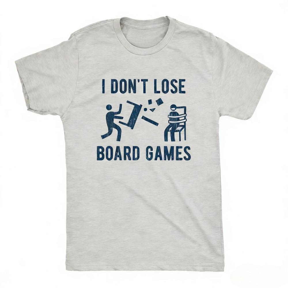 I Dont Lose Board Games Funny TShirt Retro Style Gamer Gift Shirt Men Women Unisex Daily Life Casual Cotton Short Sleeve