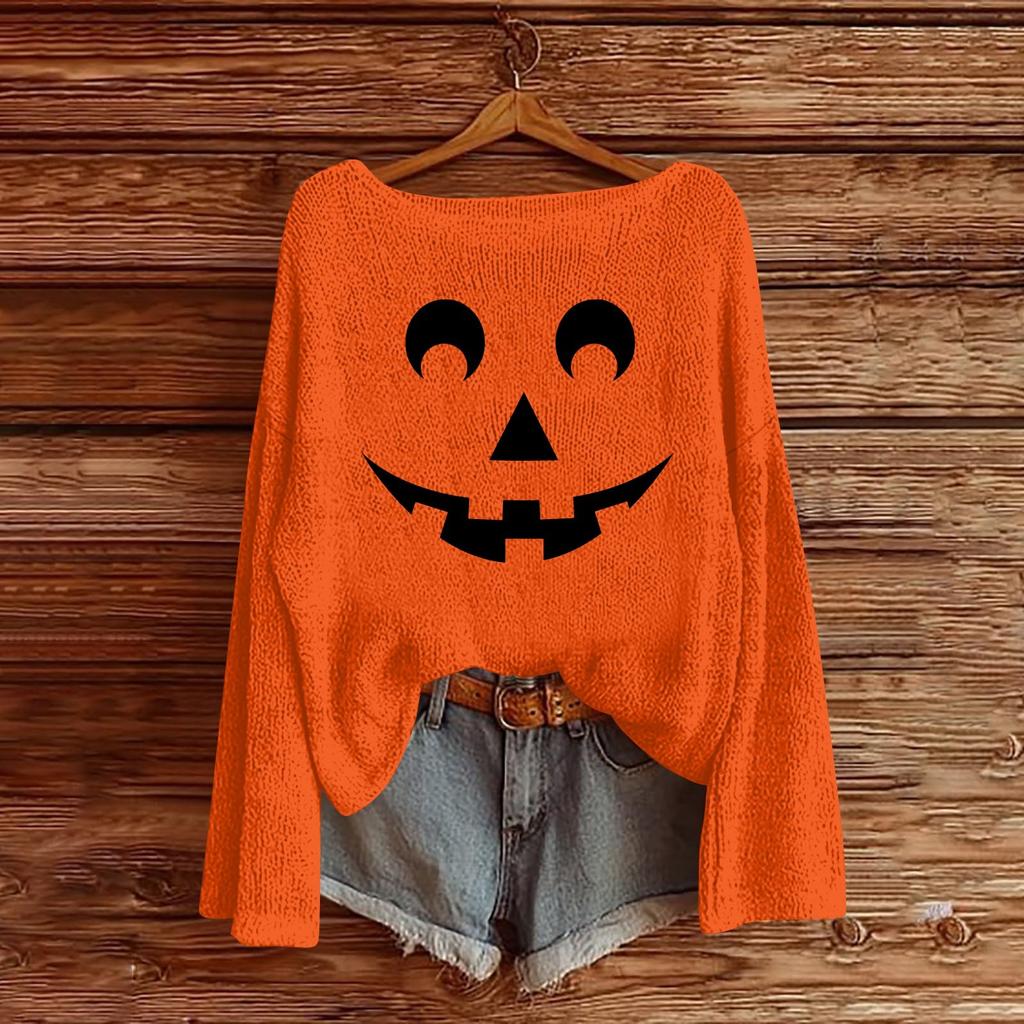 Halloween Sweatshirts For Children Boys And Girls Knit Sweater Cute Shirt Fall Crewneck Pullover Tops