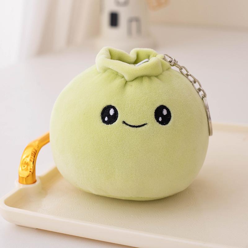 11cm Mini Rice Bao Steamed Stuffed Bun Plush Dumplings Keychain Cute Bag Pendant Decoration