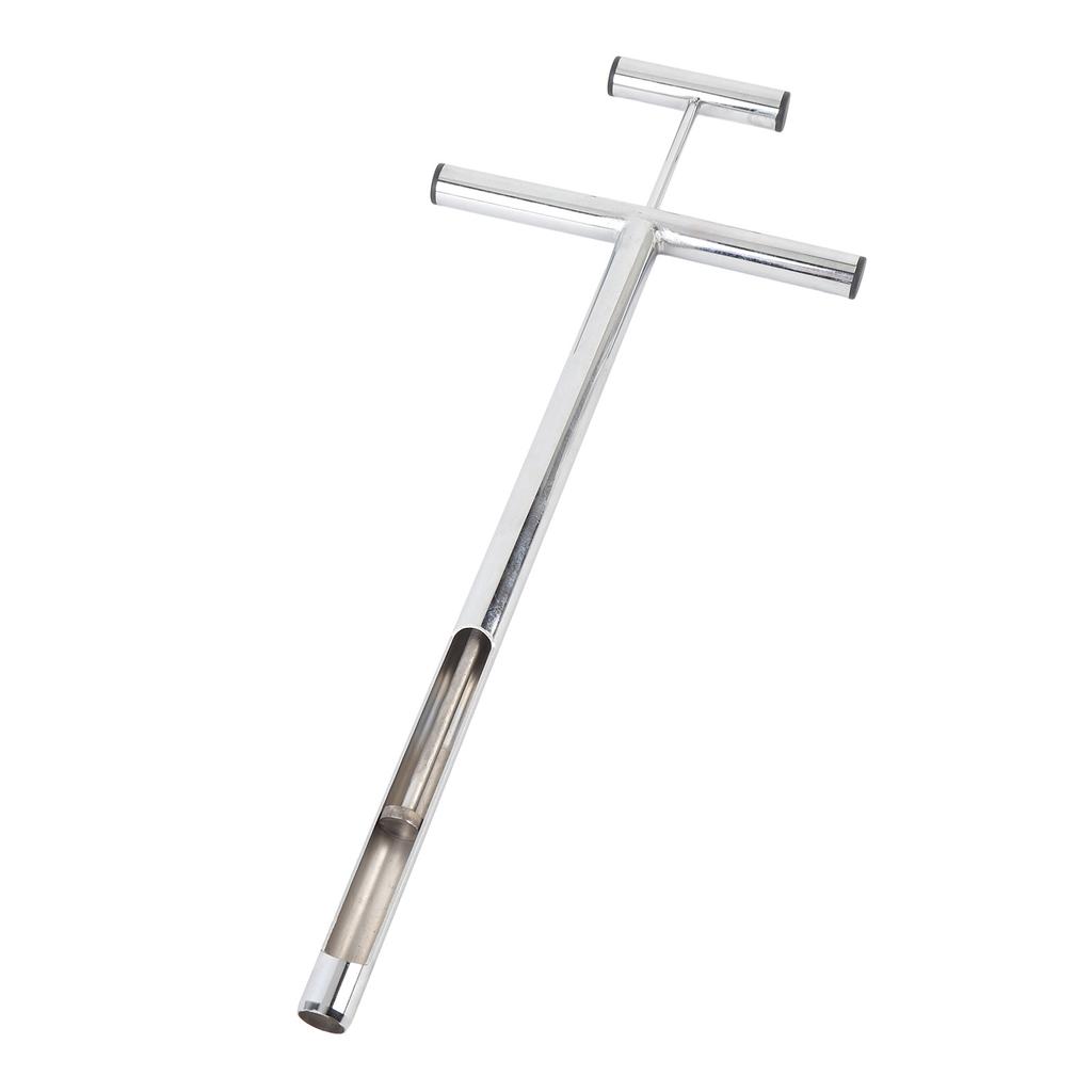Soil Sample Probe with Ejector Tubular Stainless Steel Rod T Shaped Handle for Plant Care Garden Farm