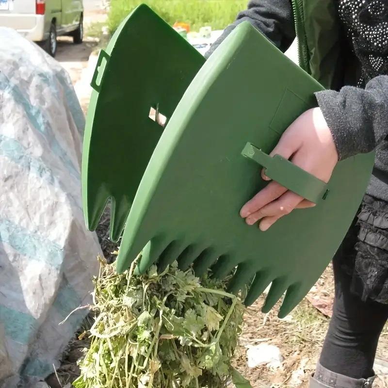 Садовая лопата-захват 2-в-1 и грабли для легкого сбора листьев с газона - Ручной захват для листьев для работы на участке и осенней уборки