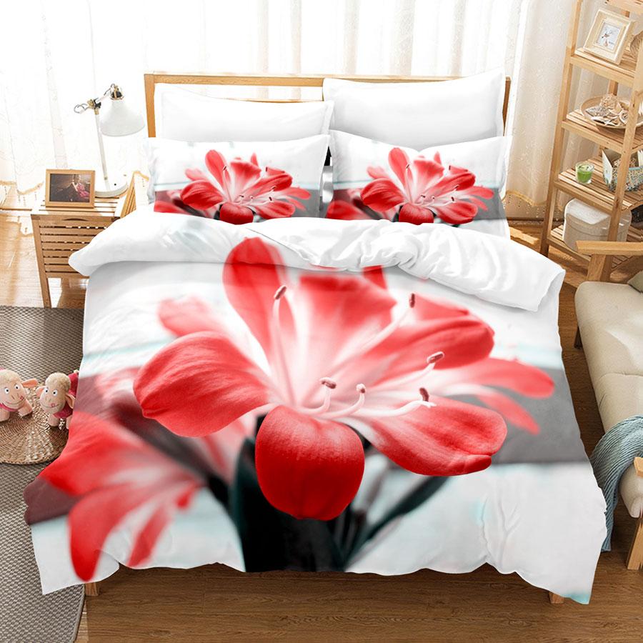 Flower Double Duvet Cover Bedding Set Quilt Case Linens King Queen Full Size 3D Print Pillowcase Single Twin Bed 220x240 200x200