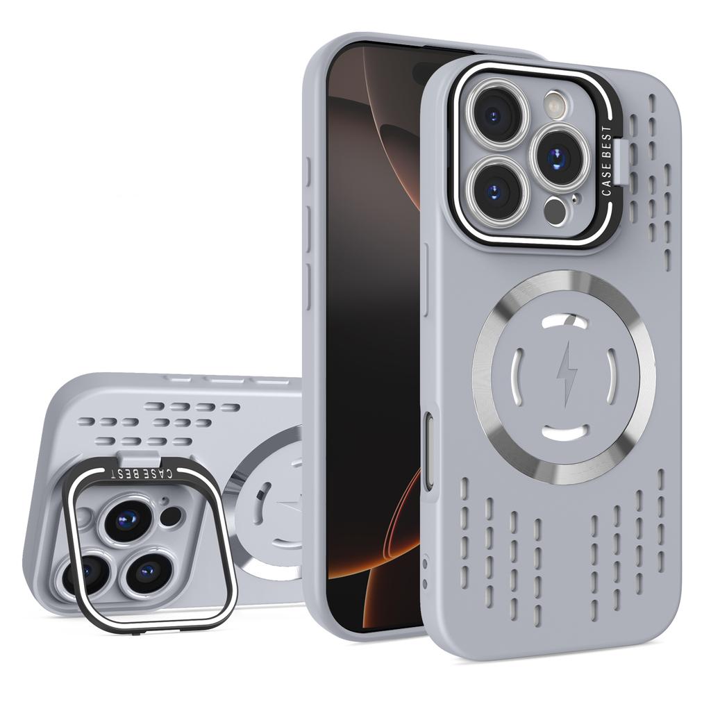 Охлаждающий термоотводящий магнитный чехол для Magsafe для iPhone 16 14 15 13 12 11 Pro Max Сетчатый дышащий Grid Матовый жесткий PC чехол