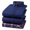 Thickened Flannel Men's Shirt Warm Plaid Winter Casual Square Collar Plus Size Clothing Fleece Lined Double Sided Velvet