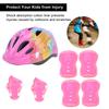 7pcs Kids Skating Bike Protective Gear Set Safety Helmet Knee Elbow Wrist PadPink Colorful Kids