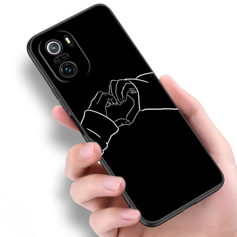 Черный чехол для телефона с изображением любовника и цветов для Xiaomi Mi POCO X3 NFC GT M4 M3 12 11T 10T Pro A3 11 Lite NE 5G 12X 11i F3, мягкий черный чехол
