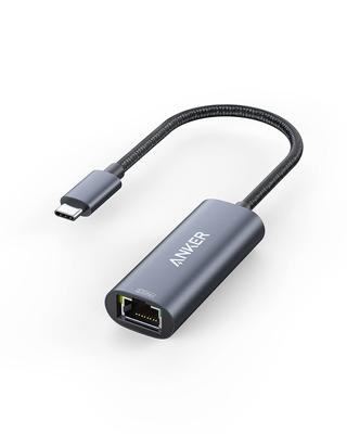 Адаптер Ethernet Anker PowerExpand Высокоскоростная связь Ethernet Совместим с MacBook Air Pro и iPad Pro USB-C и 2,5 Гбит/с 2,5 Гбит/с