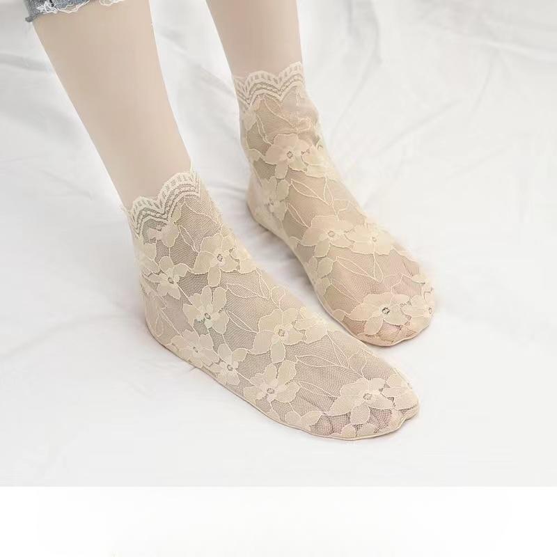 Высококачественные модные хлопковые женские кружевные носки, прозрачные летние цветочные женские тонкие короткие носки для женщин
