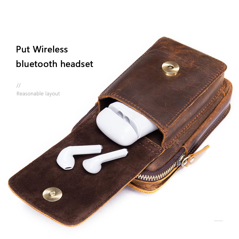 MVA Мужские поясные сумки нагрудные, винтажные, из натуральной кожи, мужская поясная сумка, маленькая набедренная сумка, мужской водонепроницаемый кошелек для телефона, бренд Fanny Man, 7440