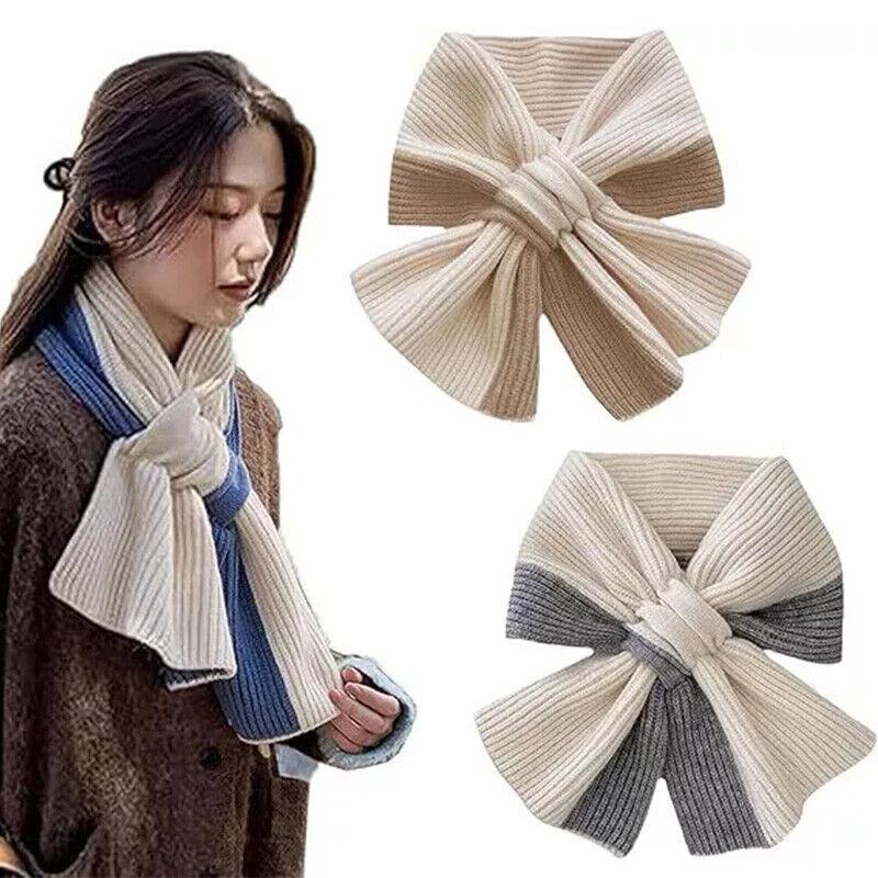 Новый зимний женский вязаный шарф с крестообразным воротом, шаль в корейском стиле