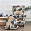Printed Wing Chair Cover Stretch Spandex Armchair Covers Nordic Washable Relax Sofa Slipcovers Cushion Cover For Wed Decor