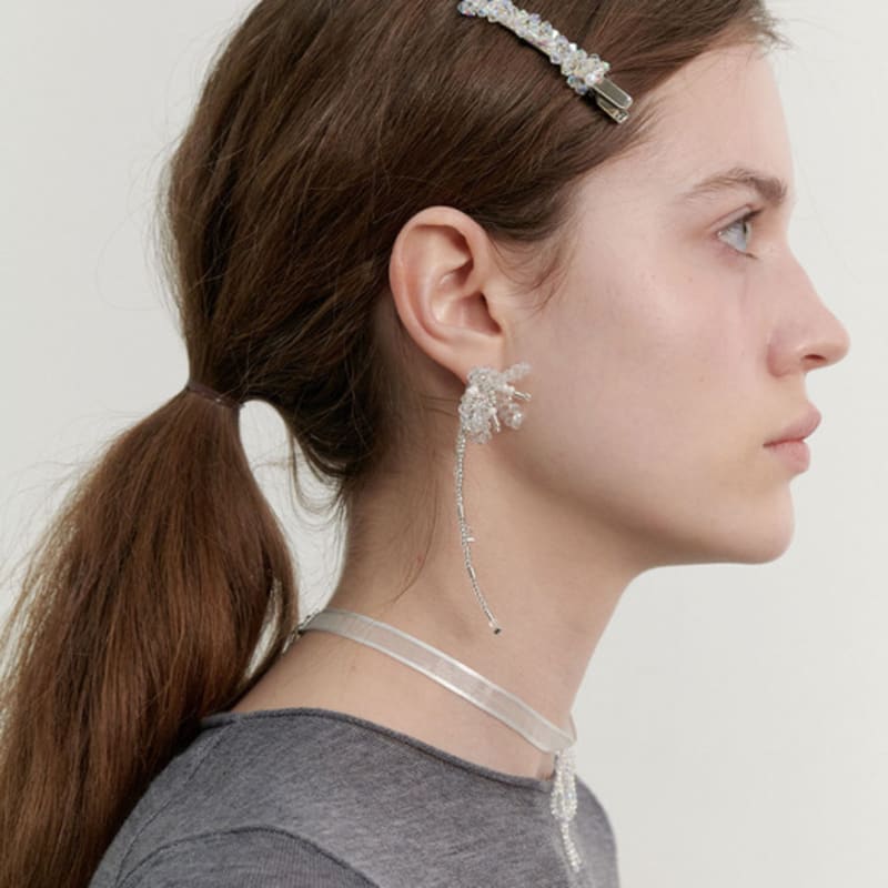 LOVE ME MONSTER Shining Bead Ribbon Hair Pin (L241MHA020)