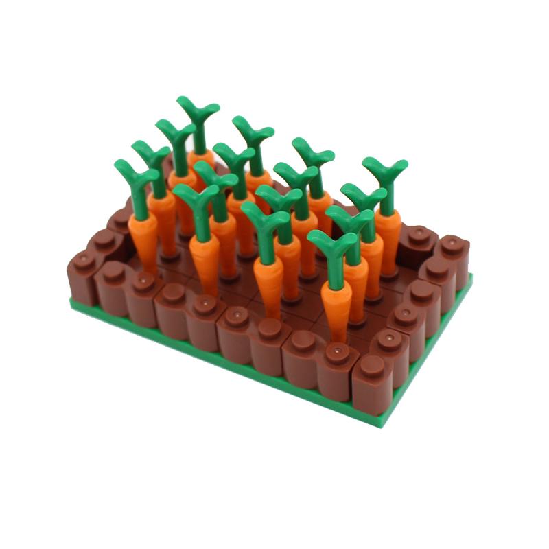 MOC Ферма Овощ Тыква Сад Урожай Ананас Морковь Грибы Тыква Кукуруза Строительные блоки Игрушки Для Детей Подарки