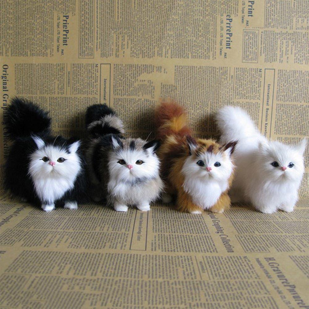Mini Faux Fur Ornament Kitten Doll Model Plush Cat Toy