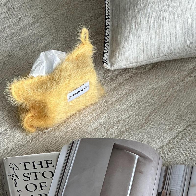 1 шт. Коробки для салфеток Хранение Плюшевая нить Скандинавский стиль Высокое качество Однотонный держатель Туалетная бумага Тканевый пакет