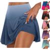 Women's Athletic Stretchy Pleated Tennis Skirts Run Yoga Inner Shorts Elastic Sports Golf Skorts