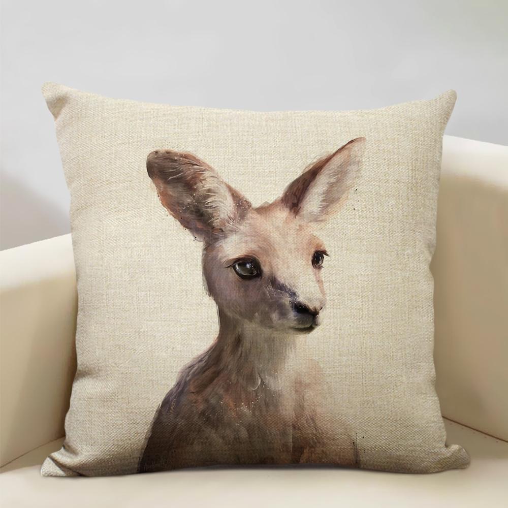 Портрет животного Медведь Лев Тигр Олень Наволочка Декор дома Льняная наволочка 45x45см Наволочка для диванной подушки Детский подарок