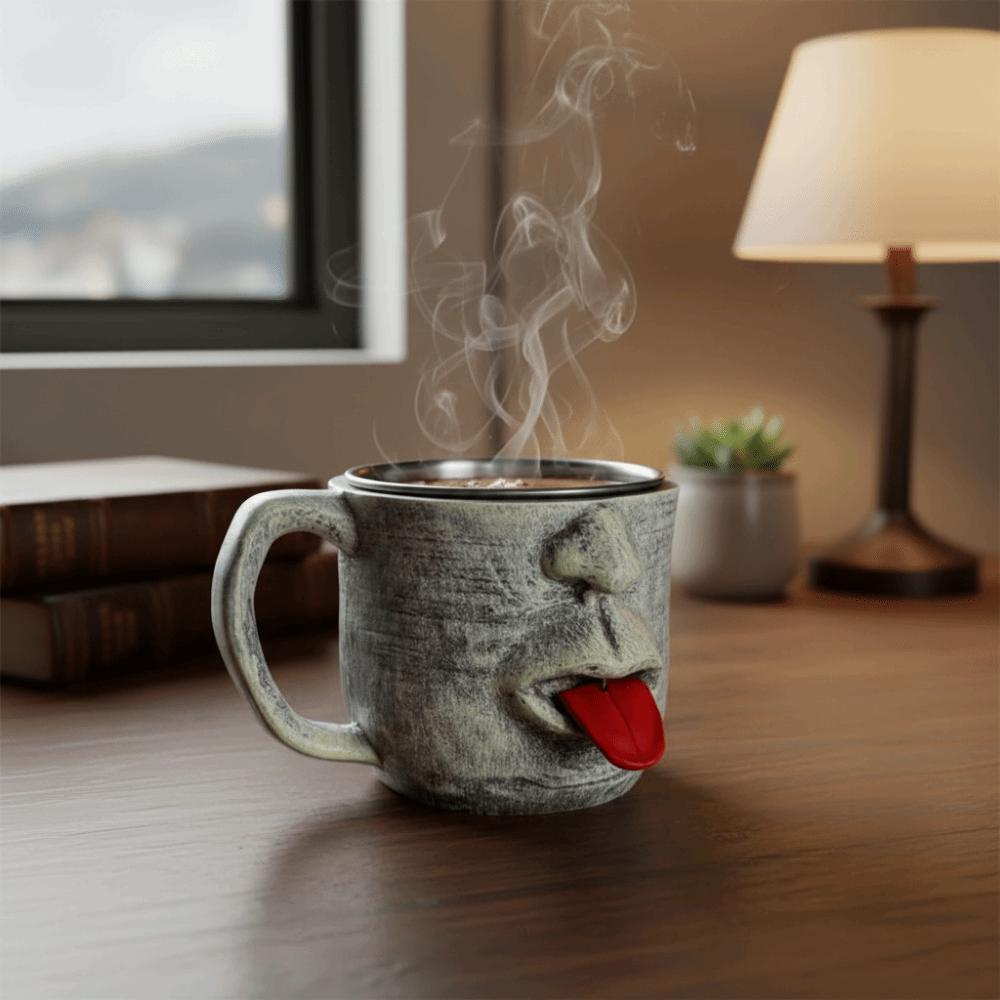 Anti Scalding Teasing Facial Mug Resin Shaking Tongue Coffee Cup Hot Cold Beverage Cup Drinkware