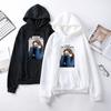 Зимняя толстовка с капюшоном и принтом в виде рисунка, женский пуловер с длинным рукавом в стиле Харадзюку с карманом