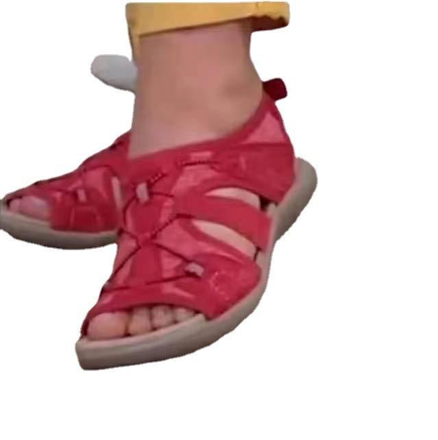 Summer New Hot-selling Velcro Round Head Flat Bottom Light Breathable Beach Women's Sandals